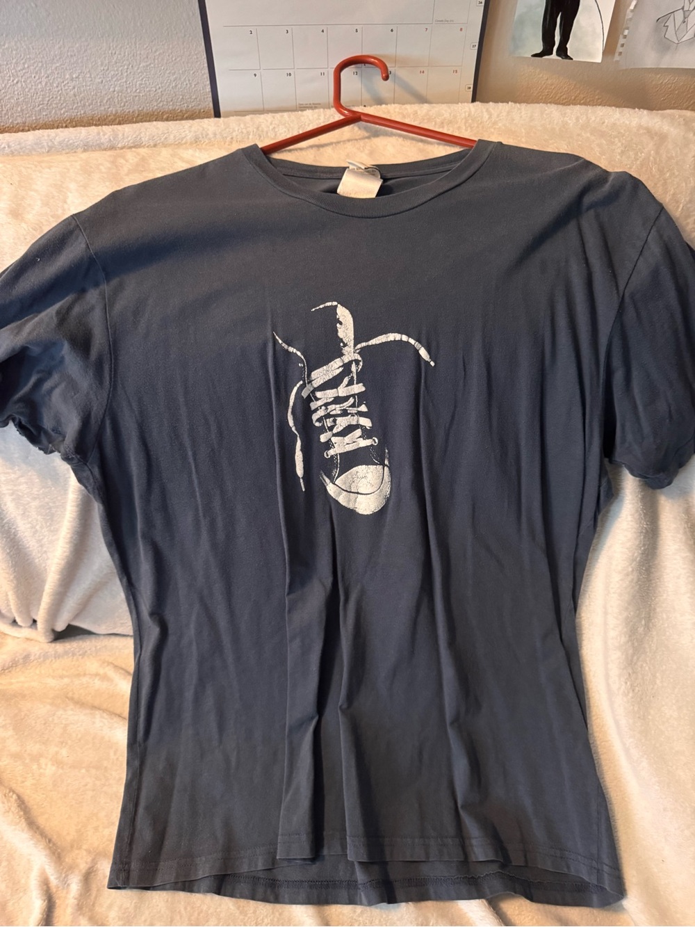 Converse Navy Short-Sleeve Tee with White Sneaker Graphic